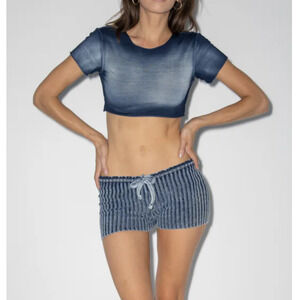 MSRP $120 NWT Blue Knit Denim Nice Knits Size S-M | SAME DAY SHIP or NEXT DAY